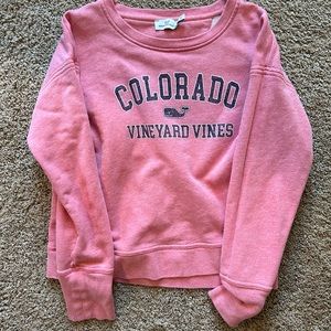 vineyard vines pink colorado crewneck in size M